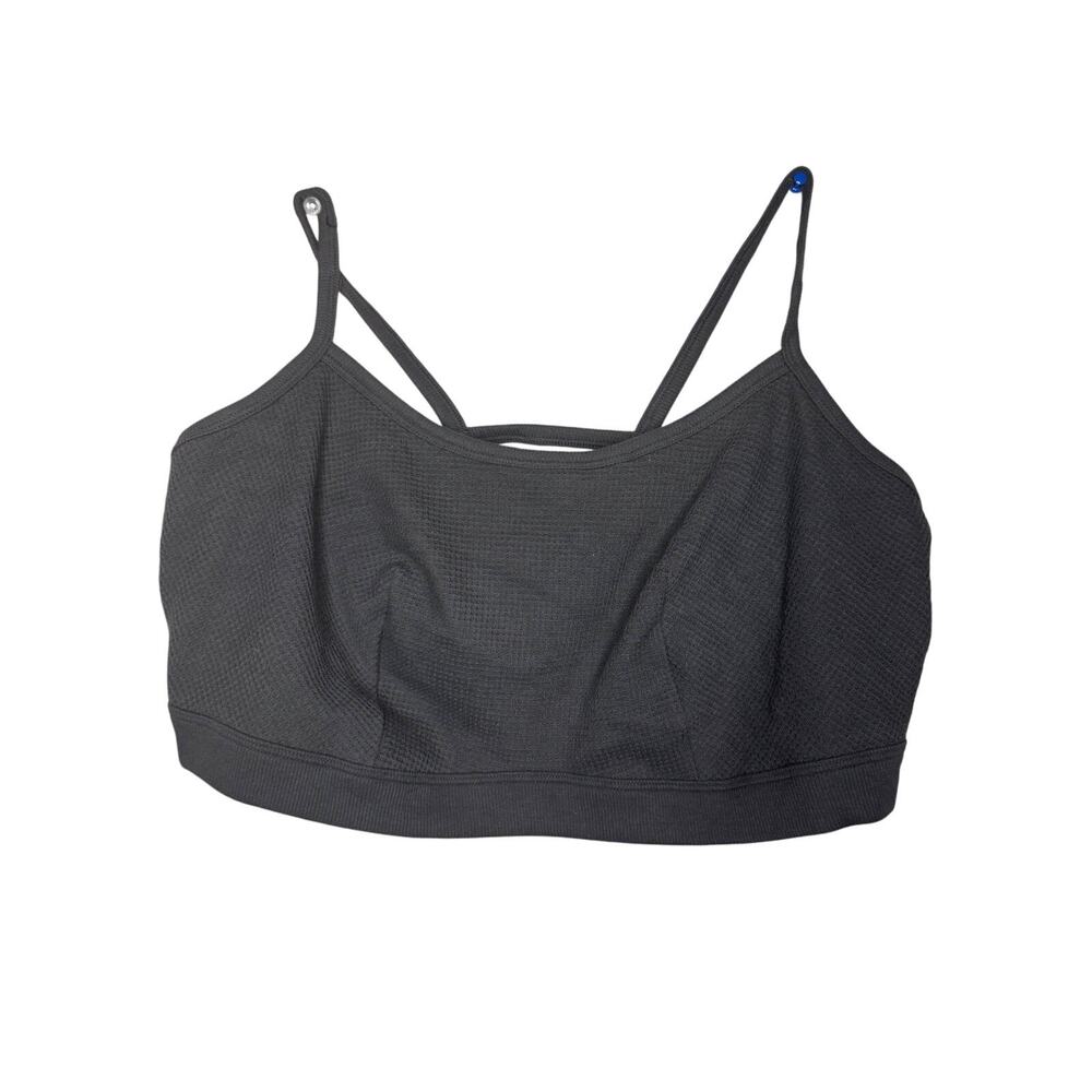 Auden Women's Textured, Strappy Sports Bra Simple Pullover Style Gray , Size 2X
